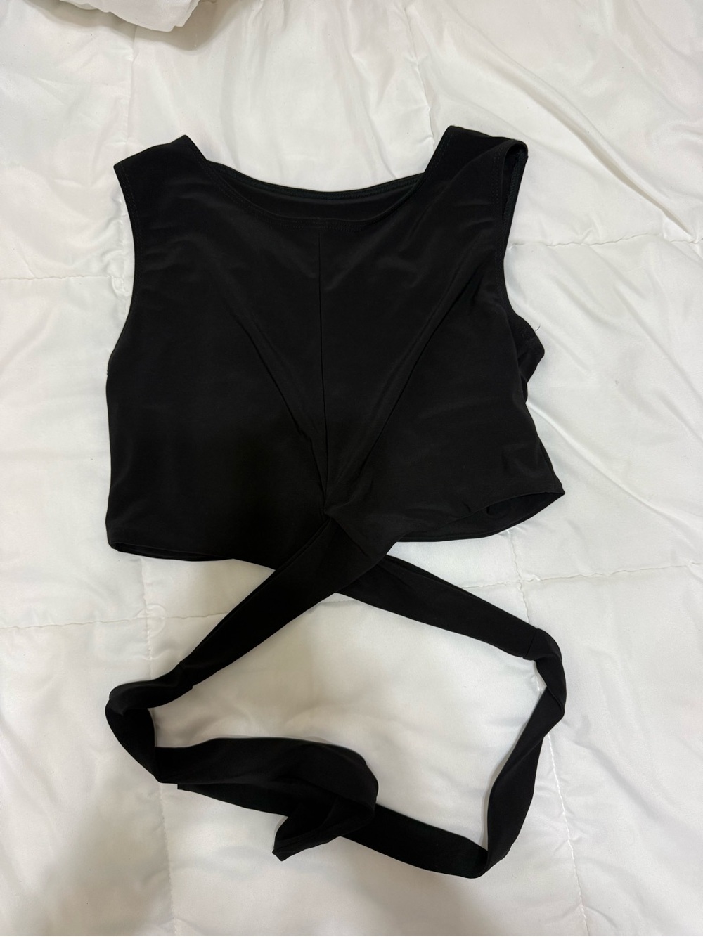 Kids Black Wrap Top